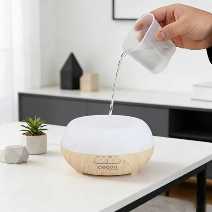 ideoon Aroma Diffusor & Luftbefeuchter 300ml, RGB Farblicht mit Timer für stimmungsvolle Atmosphäre – Bild 5