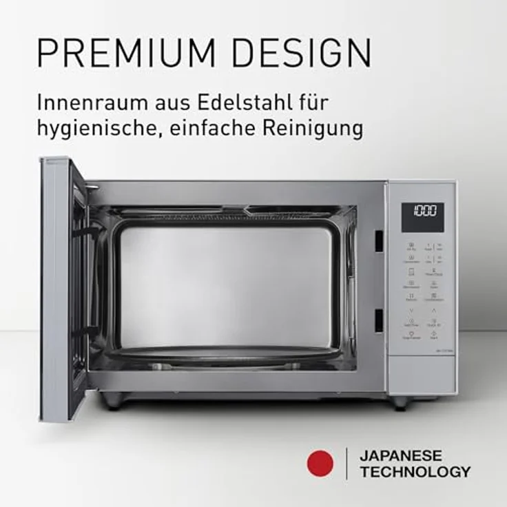 Panasonic NN-CT57RMEPG Mikrowelle Silber, 1000W, Grillfunktion, Heißluft-Funktion, digitaler Timer, LCD-Display, 34-cm-Drehteller – Bild 11