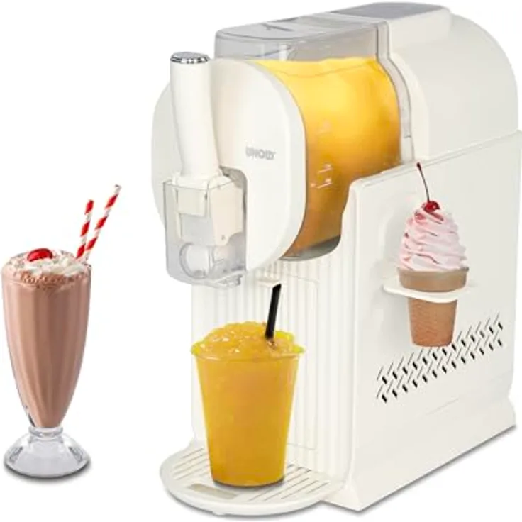 Unold Slush und Softeismaschine (Creme), 2-in-1 Eismaschine mit 5 Programmen und 2 L Behälter für Softeis und Slush