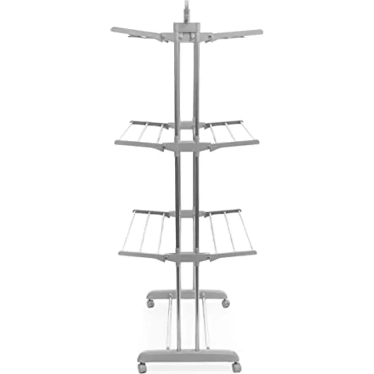 InnovaGoods Folver Wäscheständer, klappbar, vertikal, mit Rädern, 24 Stangen