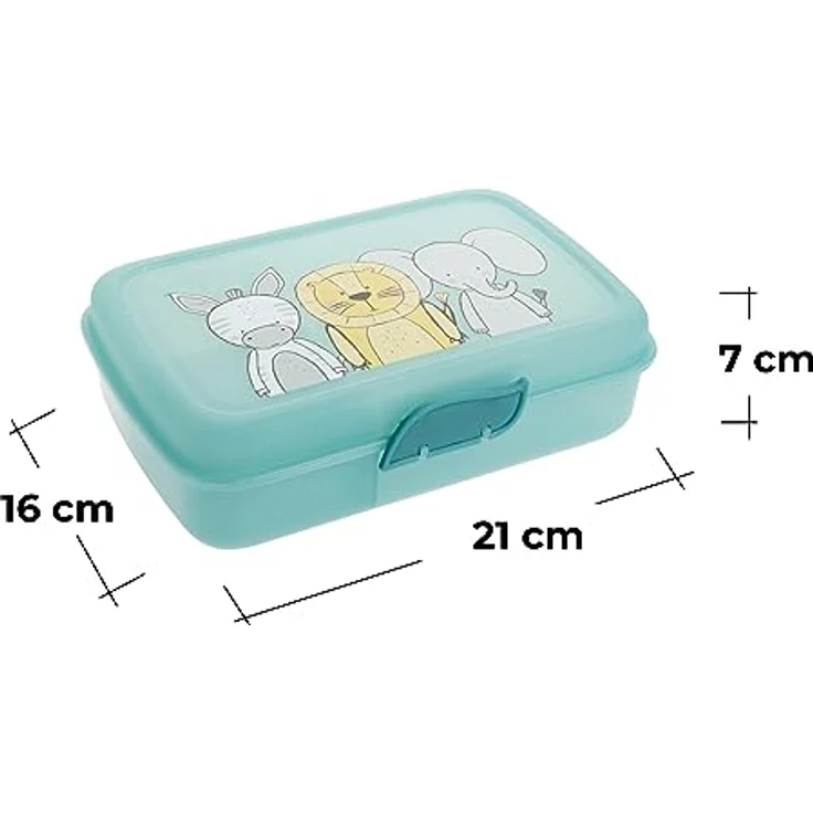 Brotdose Kinder mit Fächern 2er Set, Lunchbox Kinder mit Trennfächern und Clickverschluss, Bento Box Kinder Brotzeitbox, 100% Recyclebar Frühstücksbox ohne BPA, Weiß/Mint, Model: 3friends – Bild 2