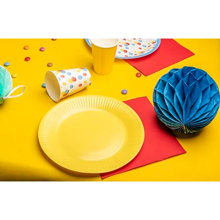 PRO NAPPE Pappbecher Ref. 89119i, 15 Stück à 20 cl, gelb, FSC-zertifiziert und recycelbar, für kalte und heiße Getränke – Bild 5