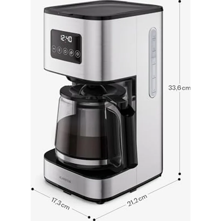 Klarstein Verosteel Filterkaffeemaschine Edelstahl, 1,5 L für bis zu 12 Tassen, LCD-Display, Warmhaltefunktion 40 min, Anti-Tropf-System, automatische Abschaltung – Bild 5