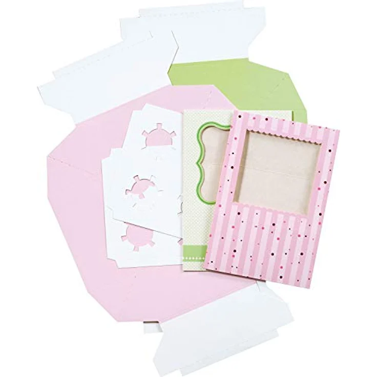 folia 48401 - Gebäck - Geschenkschachtel - Set I für 2 Boxen, lebensmittelechte Pappboxen je 20 x 20 x 10 cm, mit Sichtfenster und Einlage, ideal zum Verschenken von Muffins und Cupcakes – Bild 2