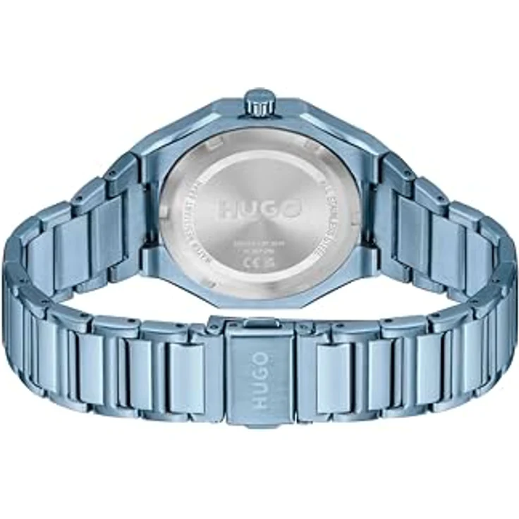 HUGO #Grail for HER, Damenarmbanduhr mit 36-mm-Gehäuse, blauem Zifferblatt und Edelstahlarmband mit blauer Ionenplattierung, Drei-Zeiger-Quarzwerk – Bild 3