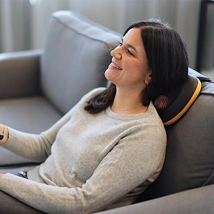 Belena Shiatsyou Massagekissen - Druckmassage mit 6 Shiatsu-Massageköpfen inkl. Licht und Wärmefunktion - Doppelrotationsmassage - Nacken, Schultern, Rücken, Ober- und Unterschenkel – Bild 2