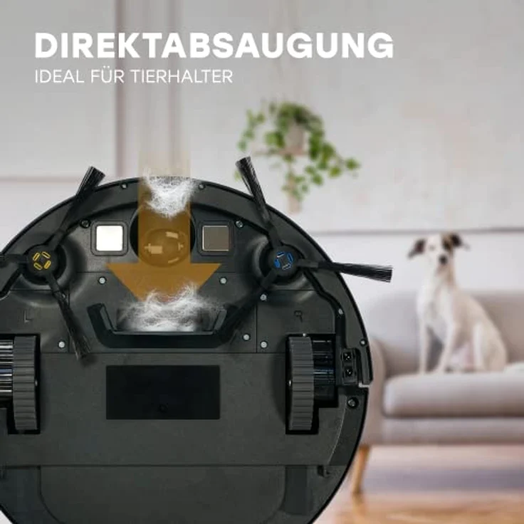 Zaco V6 Saugroboter mit Wischfunktion, 600ml beutelloser Staubtank oder 1000ml Staubbeutel, App- und Sprachsteuerung – Bild 3