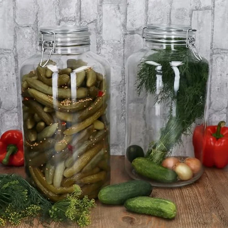 MamboCat 2x NORMA Vorratsglas 6L, luftdichtes Einmachglas aus Glas mit Bügelverschluss, spülmaschinengeeignet, transparent – Bild 3