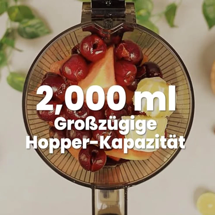 Kuvings AUTO8 Entsafter – Pflegeleichter Slow Juicer mit 2L Fassungsvermögen und 200W Motor ideal für Obst, Gemüse und Smoothies. (Silber) – Bild 2