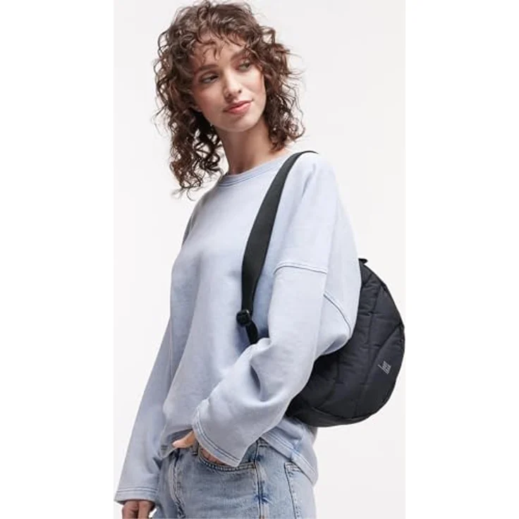 Got Bag Moon Bag wavy puffer Gürteltasche, 32 cm, schwarz, 100% Nylon – Bild 4