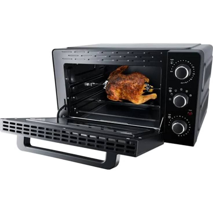 Steba Grillbackofen KB 224 mit PFAS-freiem Innenraum, ca. 24 Liter, 3 Einschubebenen, emailliertes Backblech, Grillrost, Drehspieß, Doppel-Glastür – Bild 5