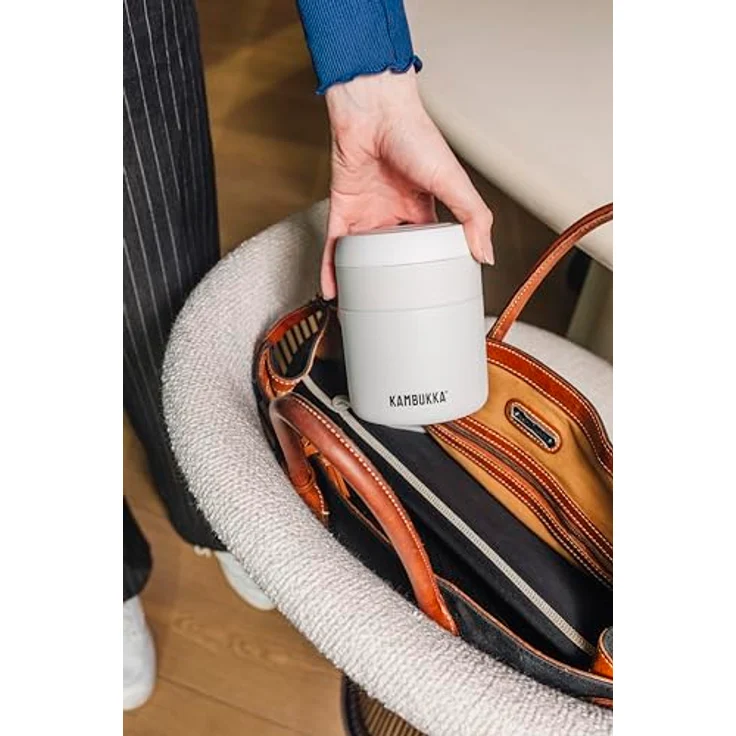 Kambukka Bora, Lunchbox aus 18/8-Edelstahl, 600 ml, auslaufsicher, weiß, BPA-frei, spülmaschinenfest, bis zu 9 Stunden heiß – Bild 5
