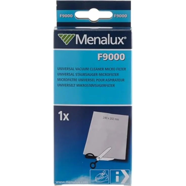 Menalux Antibakterieller Mikrofilter, Zuschneidbares Staubsauger Zubehör, Weiss