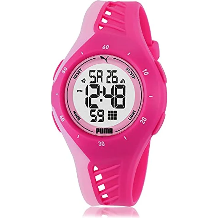 Puma Uhr für Unisex Puma 3, Digitales Uhrwerk, 40mm Pinkes Polykarbonatgehäuse mit PolyurethanArmband, P6008 – Bild 4