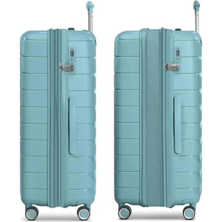 Franky London Serie XL Trolley, großer Hartgepäck Check-in Koffer 49 x 28 x 74 cm aus Polypropylen mit 91 Liter Volumen, 4 Doppelrollen und Zahlenschloss für Damen und Herren – Bild 3
