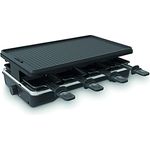 kela Raclette/Grill Geneva, für 8 Personen, Gusseisen, schwarz, 8x antihaftbeschichtete Pfännchen, 8x Spatel aus Buchenholz, 2 m Kabel, 64006
