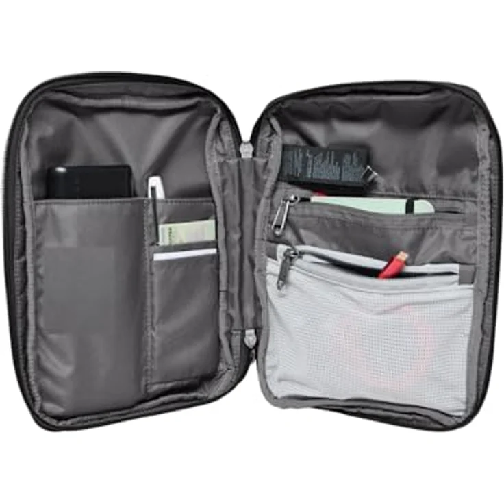 Jack Wolfskin Konya Organizer, Handtasche mit 2 Litern Volumen, Schwarz, robustes Armatech Plus 600D-Material, einstellbarer Schulterriemen, 6 Innentaschen – Bild 9