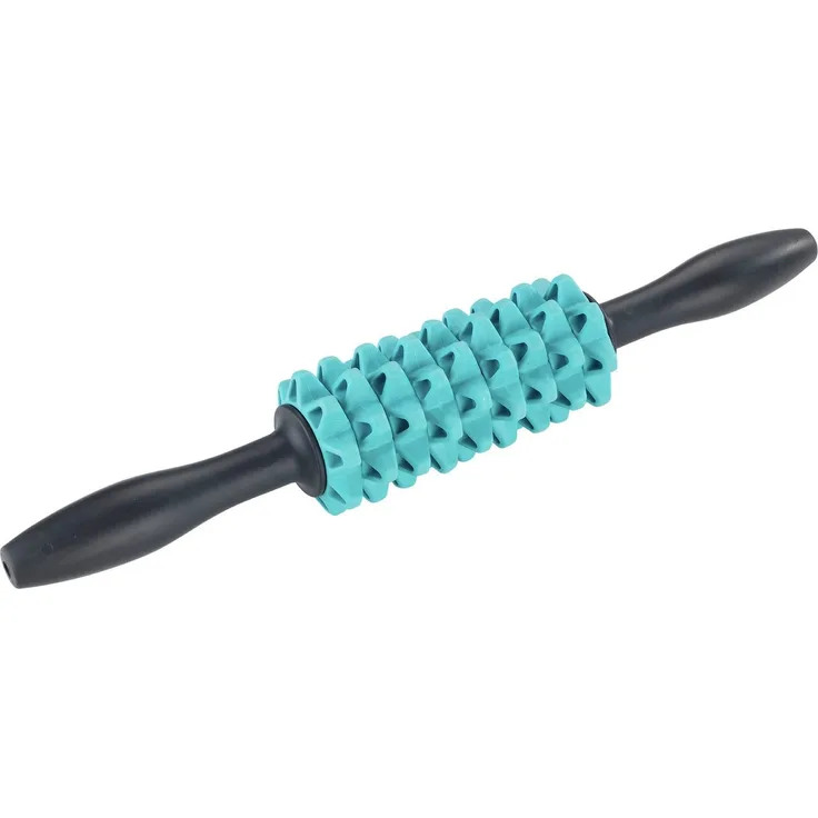 Maximex Massageroller 2-in-1 Faszien- und Massageroller, 9 bewegliche Rollen, rutschsichere Griffe