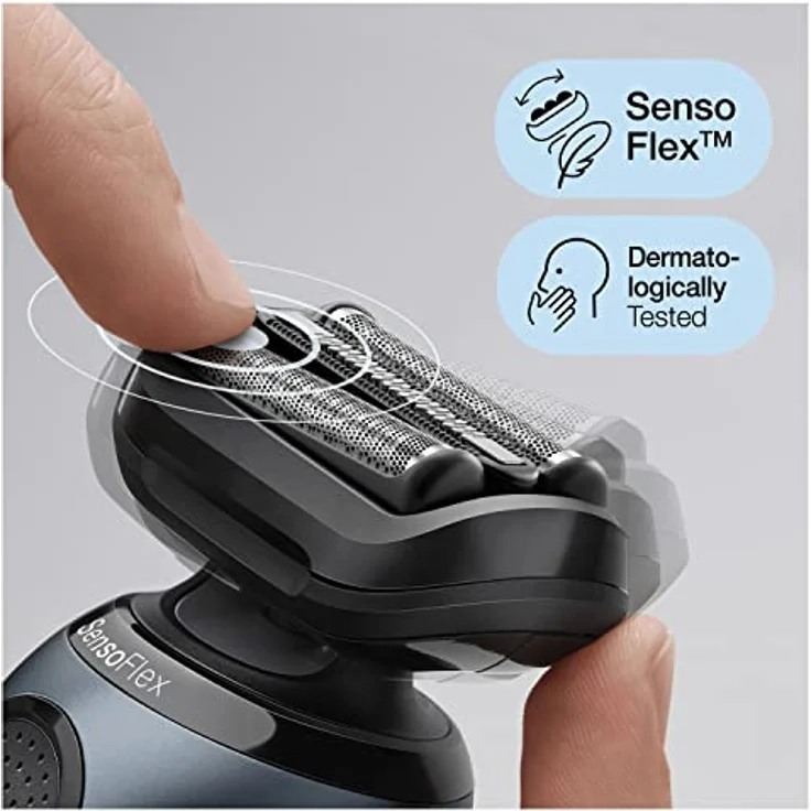Braun Series 6 Rasierer Herren mit EasyClick Aufsatz, Elektrorasierer & Präzisionstrimmer, SensoFlex, Wet & Dry, wiederaufladbar & kabellos, Geschenk Mann, 61-N1200s, grau – Bild 5
