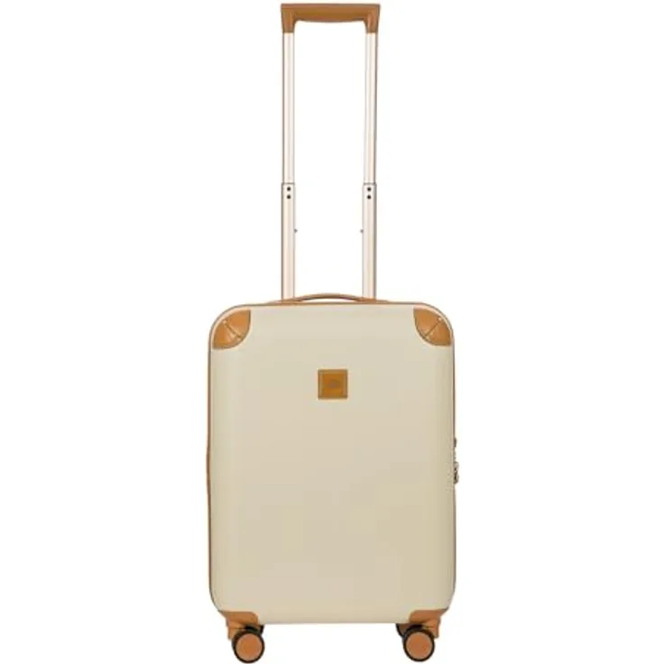 Brics Amalfi 4-Rollen Kabinentrolley 55 cm, Beige, aus strapazierfähigem Polycarbonat mit TSA-Schloss und arretierbarem Teleskopgriff, (38 l)