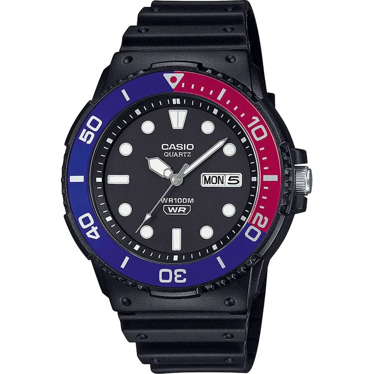 CASIO TIMELESS COLLECTION Quarzuhr MRW-230H-1E2VEF, Herrenuhr, analog, Wochentag, Neo-Display, schwarz – Bild 1