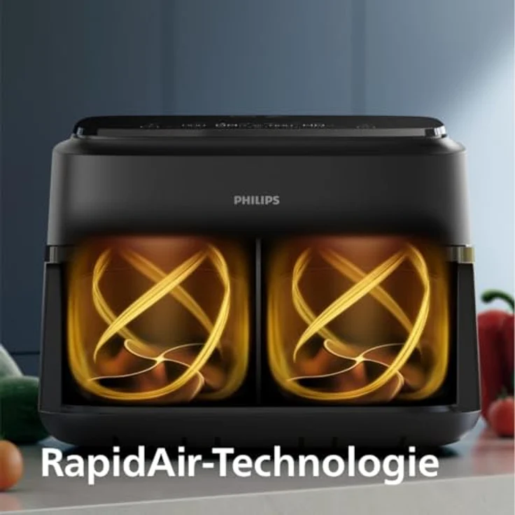 Philips Airfryer 1000 Series NA154/00, Heißluftfritteuse mit 7,1 L, RapidAir-Technologie, 10 Kochfunktionen, 90% weniger Fett, kompaktes Design, HomeID-Rezept-App – Bild 5