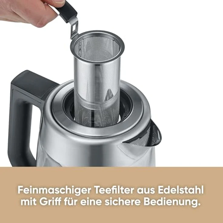 SEVERIN Glas Tee- & Wasserkocher Deluxe, Edelstahl, 5 Teeprogramme, Warmhaltefunktion, 1,7 L, 3000 W – Bild 5
