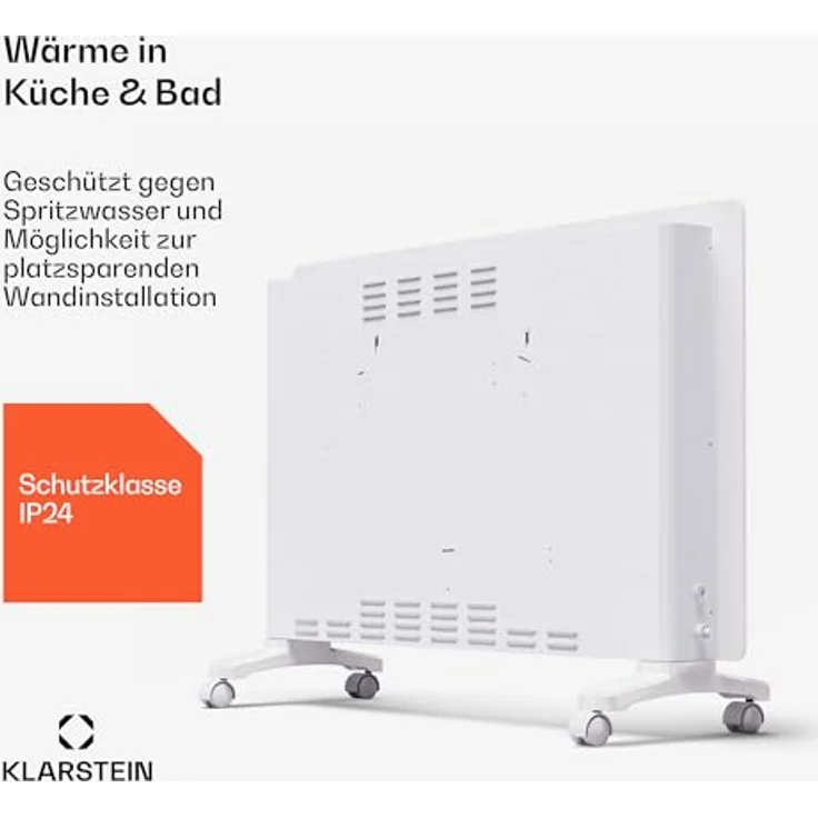 Klarstein Bornholm Smart Elektroheizung 2500 W Konvektor Heizung mit App-Control, Wandmontage & Bodenrollen, mit Thermostat – Bild 5