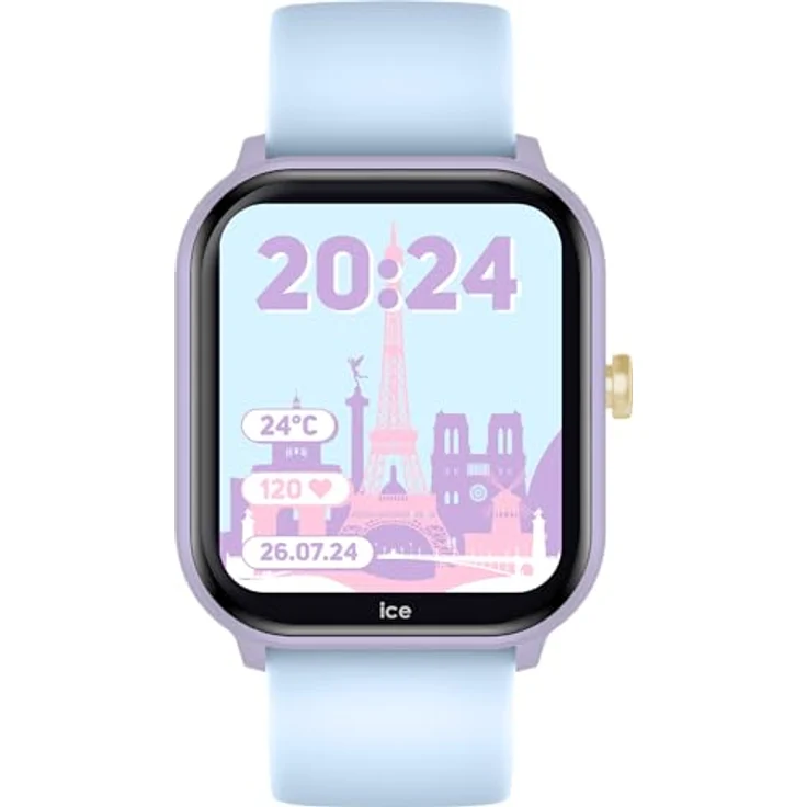 ICE-WATCH Ice smart junior 2.0 Purple Soft blue Connected Watch für Kinder mit blauem Silikonarmband - Kalenderfunktion, Bluetooth, Stoppuhr, Timer - 022801 (1,75 inch) – Bild 1
