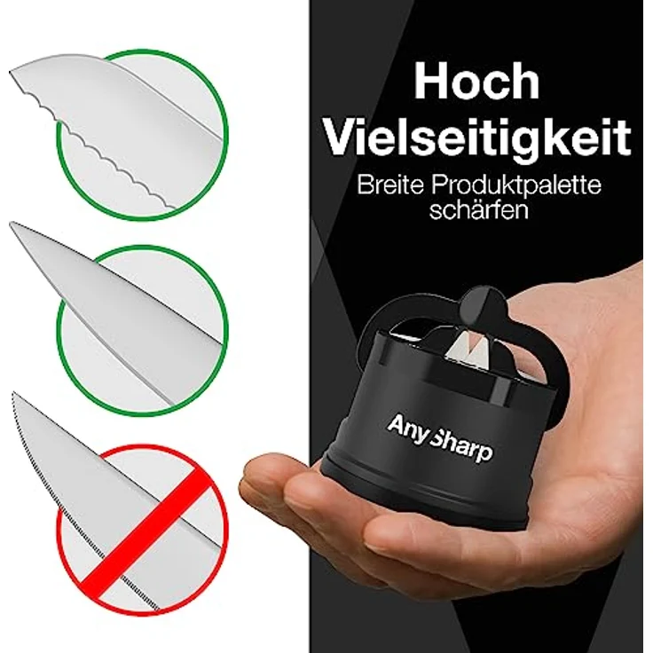 AnySharp Messerschaerfer mit Saugnapf, Schwarz – Bild 5