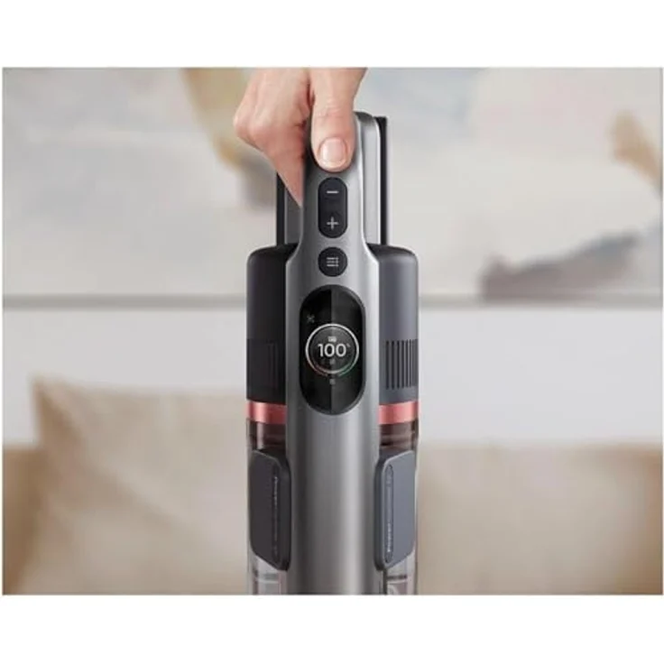 Philips kabelloser Akku-Staubsauger Aqua 7000 Serie, Digitaler Motor, PowerCyclone 12, Mit LED-Leuchten, bis zu 80 Minuten Laufzeit, mit 2 Zubehörteilen, Rot(XC7055/01) – Bild 5