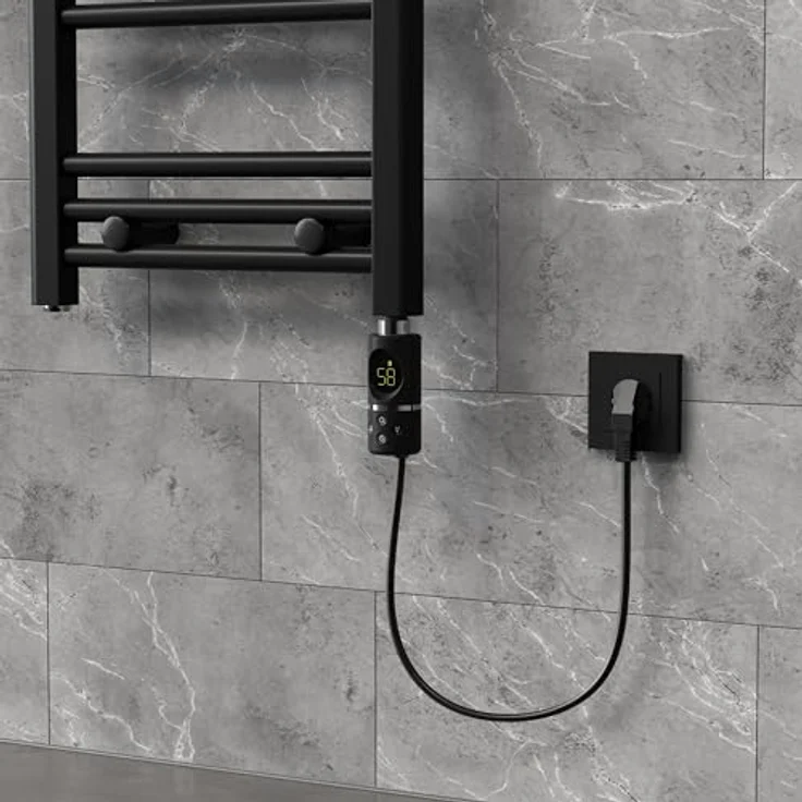 LuxeBath Heizstab 600W Schwarz, Heizgerät mit Thermostat und digitaler Anzeige – Bild 9