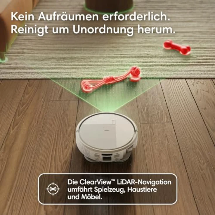 iRobot Roomba Plus 515 Combo Roboter mit AutoWash Dock, Beutellos, Saugkraft 22.000 Pa, Weiß, rund, ClearView™ LiDAR, 295 Minuten Laufzeit – Bild 6
