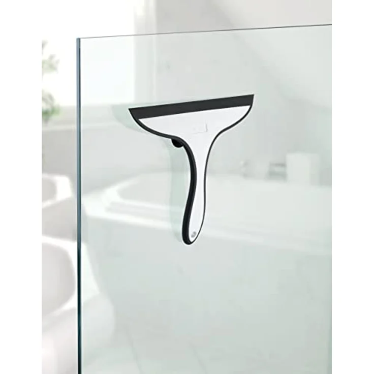 Wenko Badezimmerwischer Ibos Duschabzieher mit integrierten Saugnäpfen, Kunststoff PVC-PU und sonstige, Schwarz, 25 x 20 x 2.5 cm – Bild 4