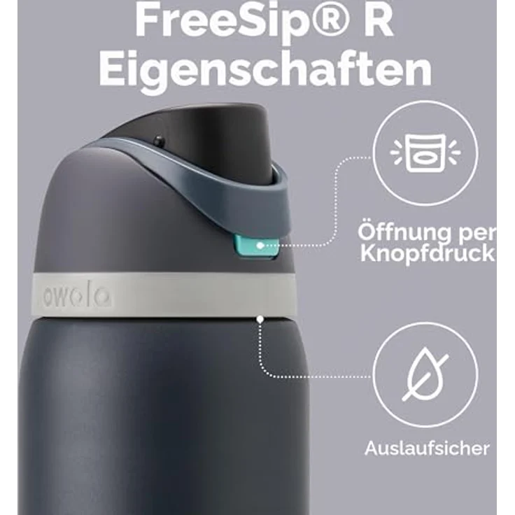 Owala FreeSip Isolierte Edelstahl Trinkflasche mit Strohhalm, 945 ml – BPA-frei, auslaufsicher, optimal für Sport und Reisen, Foggy Tide – Bild 3