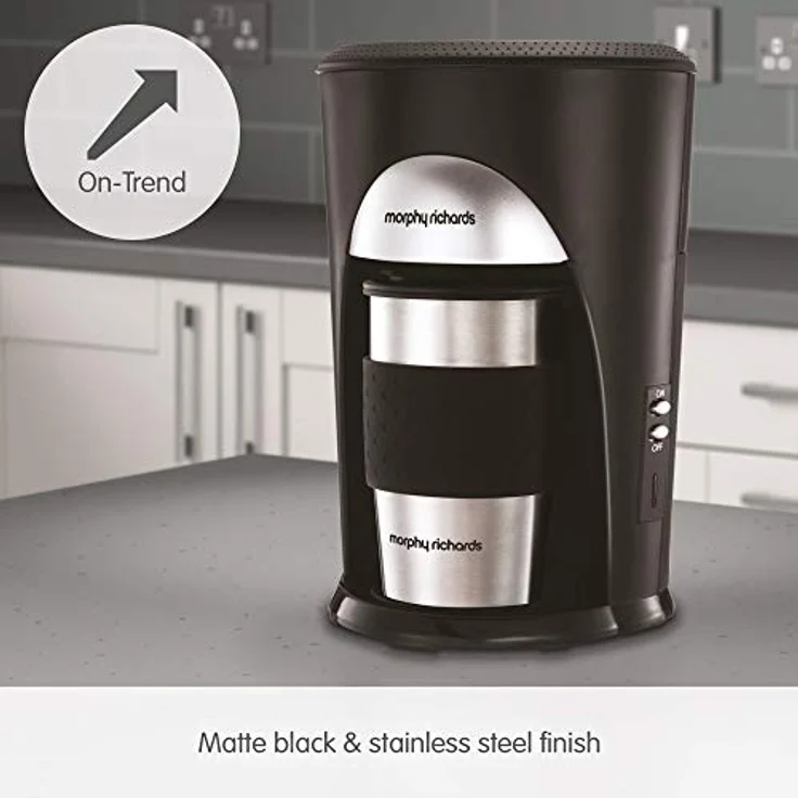 Morphy Richards 162740 Schwarz und gebürsteter Edelstahl Coffee-to-Go Filterkaffeemaschine Kaffeemaschine, 300 ml – Bild 8