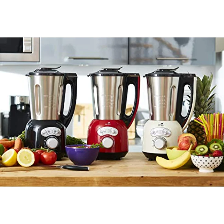 Senya SYCP-HB008R Edelstahl Cook & Ice V3, Mixer sahnehaltige-fein pürierte Suppe, Dampfkochen, Crush-EIS, Smoothies Heiz-Standmixer, 1400, Metall, 1.5 liters, Rot – Bild 5