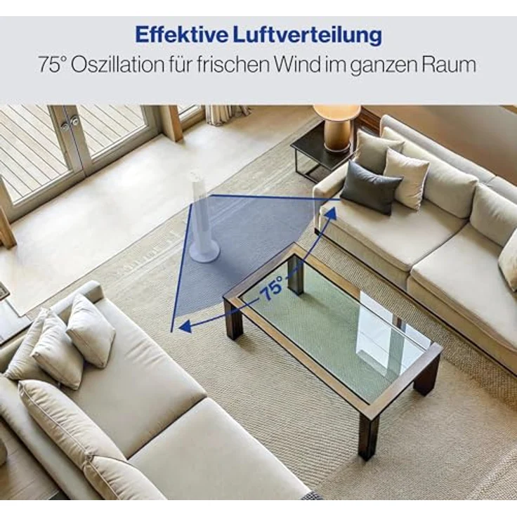 Clatronic TVL 3770 Turmventilator, 35 Watt weiß – Bild 2