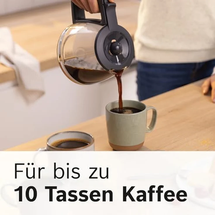 Bosch Filterkaffeemaschine MyMoment TKA2M113,1200 W, Glaskanne 1,25 l, für 10-15 Tassen, 40min Warmhaltefunktion, Schwarz matt – Bild 4