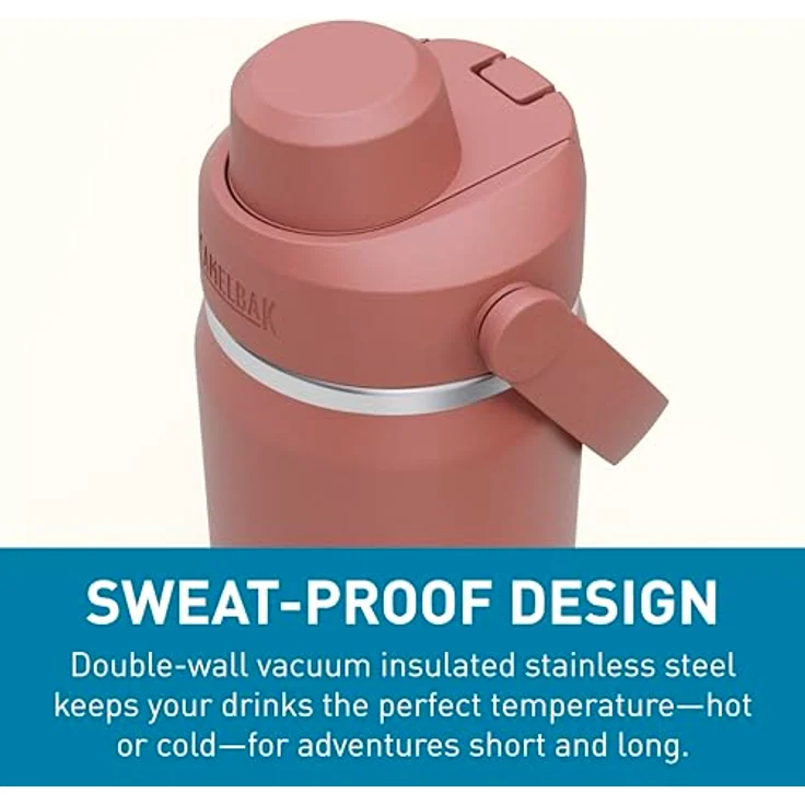 CamelBak Thrive Chug Isolierte Edelstahl-Wasserflasche, Vakuumisoliert, Auslaufsicher, Sierra Red, 590 ml – Bild 5