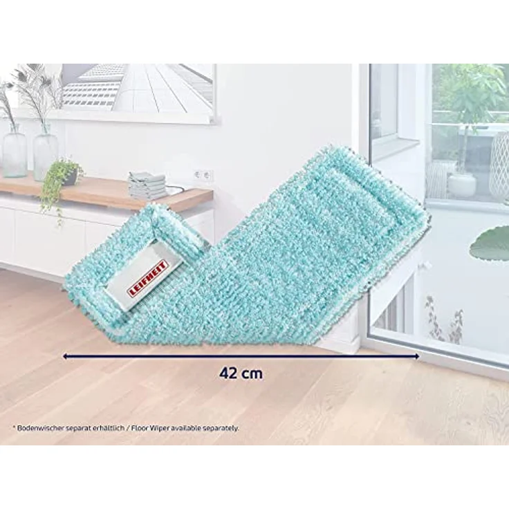 Leifheit Wischbezug Profi super soft für sensible Böden, Bodenwischer Ersatzbezug mit Spezialfasern, Wischer Ersatzbezug für minimale Wasseraufnahme, ideal für Parkett, Laminat und Kork  – Bild 6