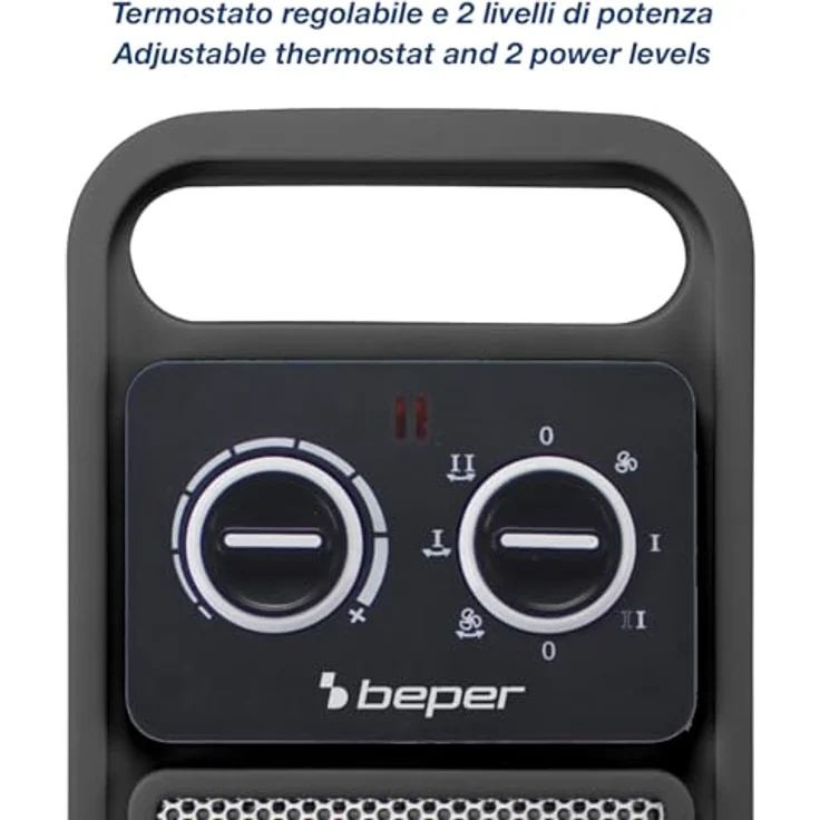 BEPER P203TER002 Keramik-Turmheizlüfter, 2000 W mit automatischer Oszillation, einstellbarem Thermostat und 2 Heizstufen, kompakt und sicher – Bild 3