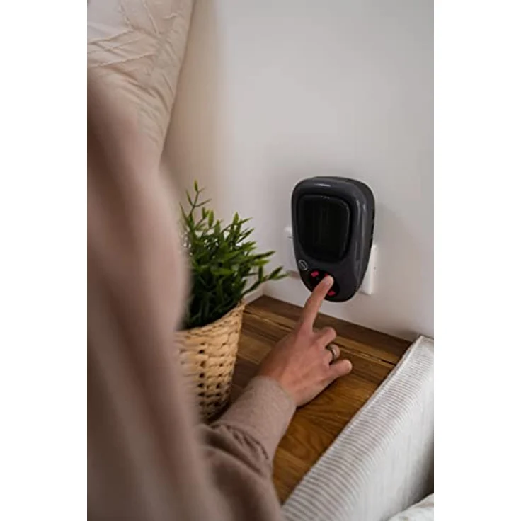 BALDERIA Plugin-Heater | Starker Heizlüfter 500W | Steckdosenheizung mit Fernbedienung, Timer & Thermostat | 2 Gebläsestufen | Für Räume bis 20 qm | Ideal für Büro, Wohnzimmer, Bad oder Gartenhaus – Bild 3