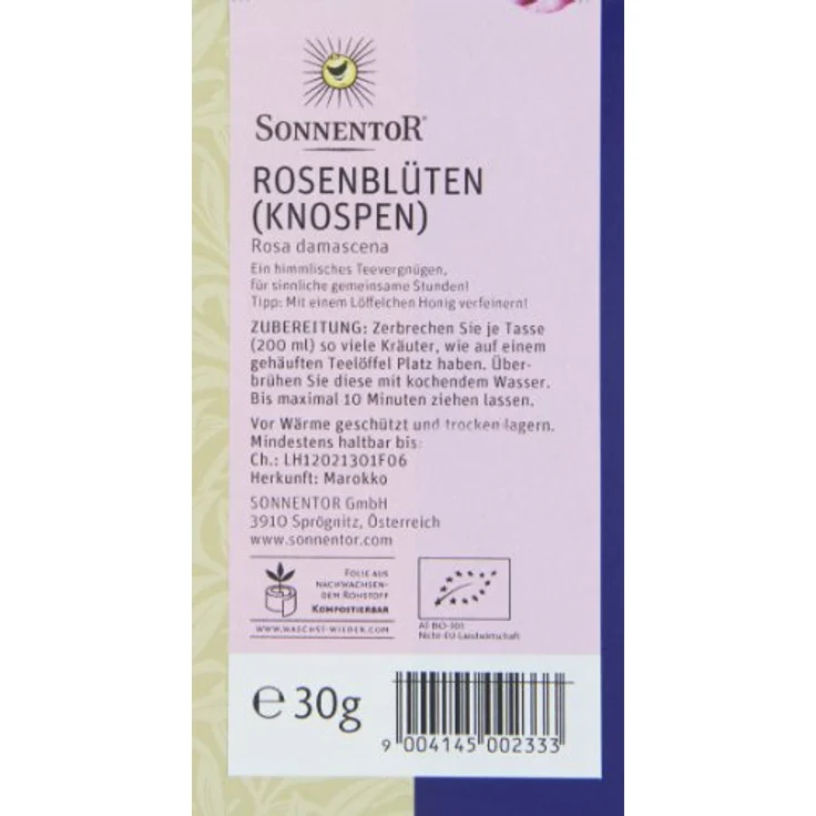 Sonnentor "Rosenblüten (Knospen)" Bio-Tee, 30g loser Tee – Bild 2