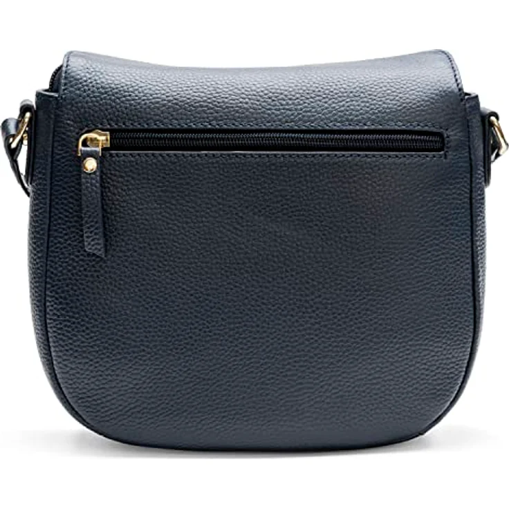 Lazarotti Bologna Leather Umhängetasche, Leder 25 cm, mit Reißverschlussfächern, Blau – Bild 5