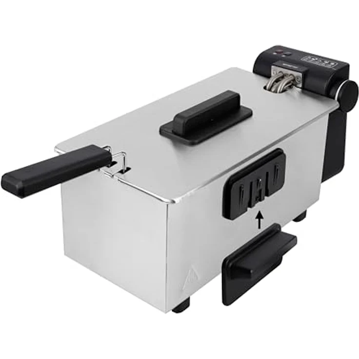 EMERIO DF-132653, 3.0L Öl-Fritteuse mit Kaltzonen Technologie, 2000 W, Edelstahl, PFAS-frei, einstellbarer Thermostat, einfache Reinigung – Bild 3