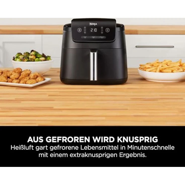 Ninja AF110EU Heißluftfritteuse 4,7L, 3-in-1 mit AirCrisp-Technologie, 2000W, Schwarz, für 1-2 Portionen – Bild 5