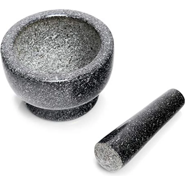 Zeller 24501 Mörser und Stößel-Set, Granit, anthrazit, ca. 13 x 13 x 8 cm – Bild 3