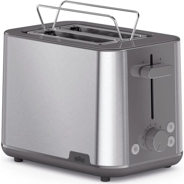 Braun Toaster HT1510GY, 900 W - Grau, Abbruchfunktion, Auftaufunktion, Aufwärmfunktion – Bild 1