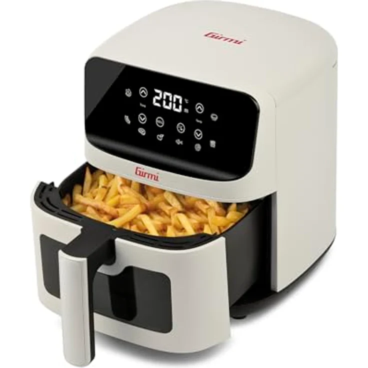 Girmi FG27 "Ecofrit Lite" Heißluftfritteuse, 4,2 Liter, 1400 W, Digitalanzeige mit 8 Programmen, Timer und einstellbarer Gartemperatur, BPA-PFOA sicher, inklusive Rezeptbuch – Bild 5